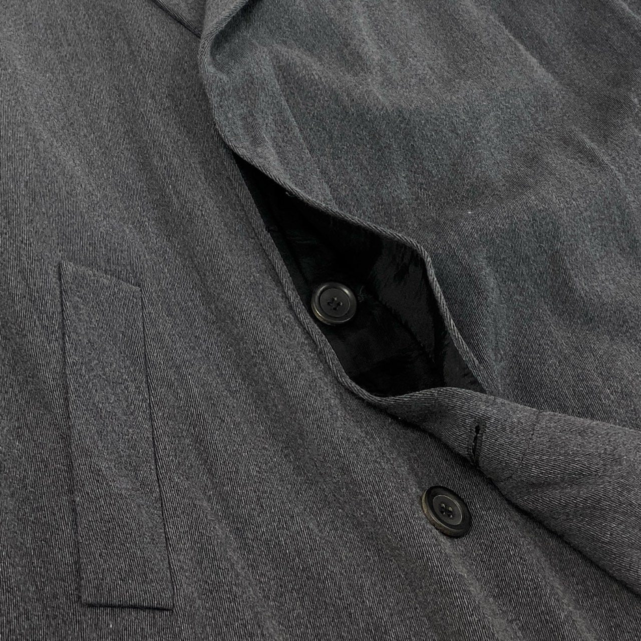 60f20 GIORGIO ARMANI ジョルジオアルマーニ ウールチェスターコート 48 グレー イタリア製 ビジネスコート フォーマル