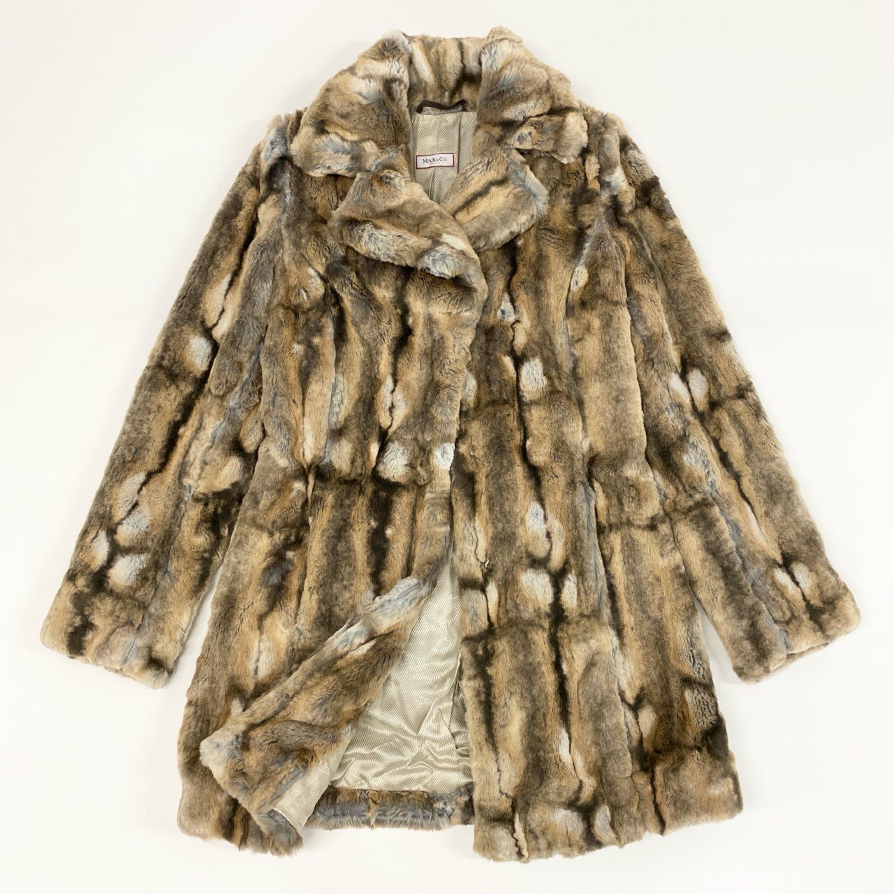 【関税込み】Max Mara ブラウン Eliana フェイクファー コート 77f24 MAX&CO マックスアンドコー フェイクファー ロングコート