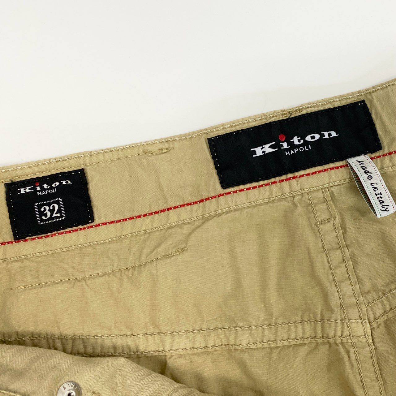 22f13 《美品》 Kiton NAPOLI キートン ナポリ キトン カジュアルパンツ 5ポケットパンツ ボトムス サイズ32 ベージュ コットン ポリウレタン メンズ 紳士服 イタリア製
