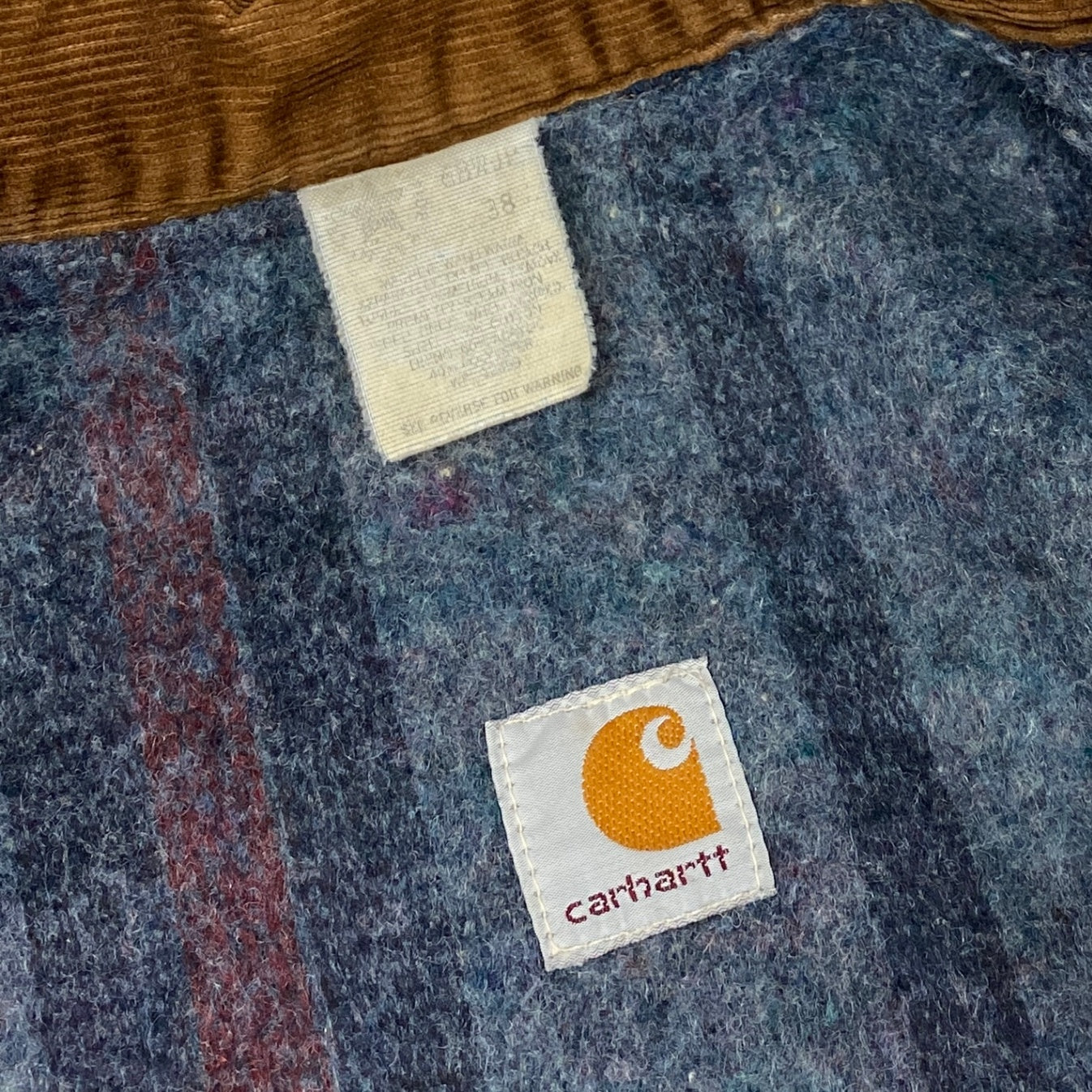 17h20 carhartt カーハート 80’s ヴィンテージ トラッカージャケット 38 ブラウン系 Vintage ダック生地 襟コーデュロイt18r