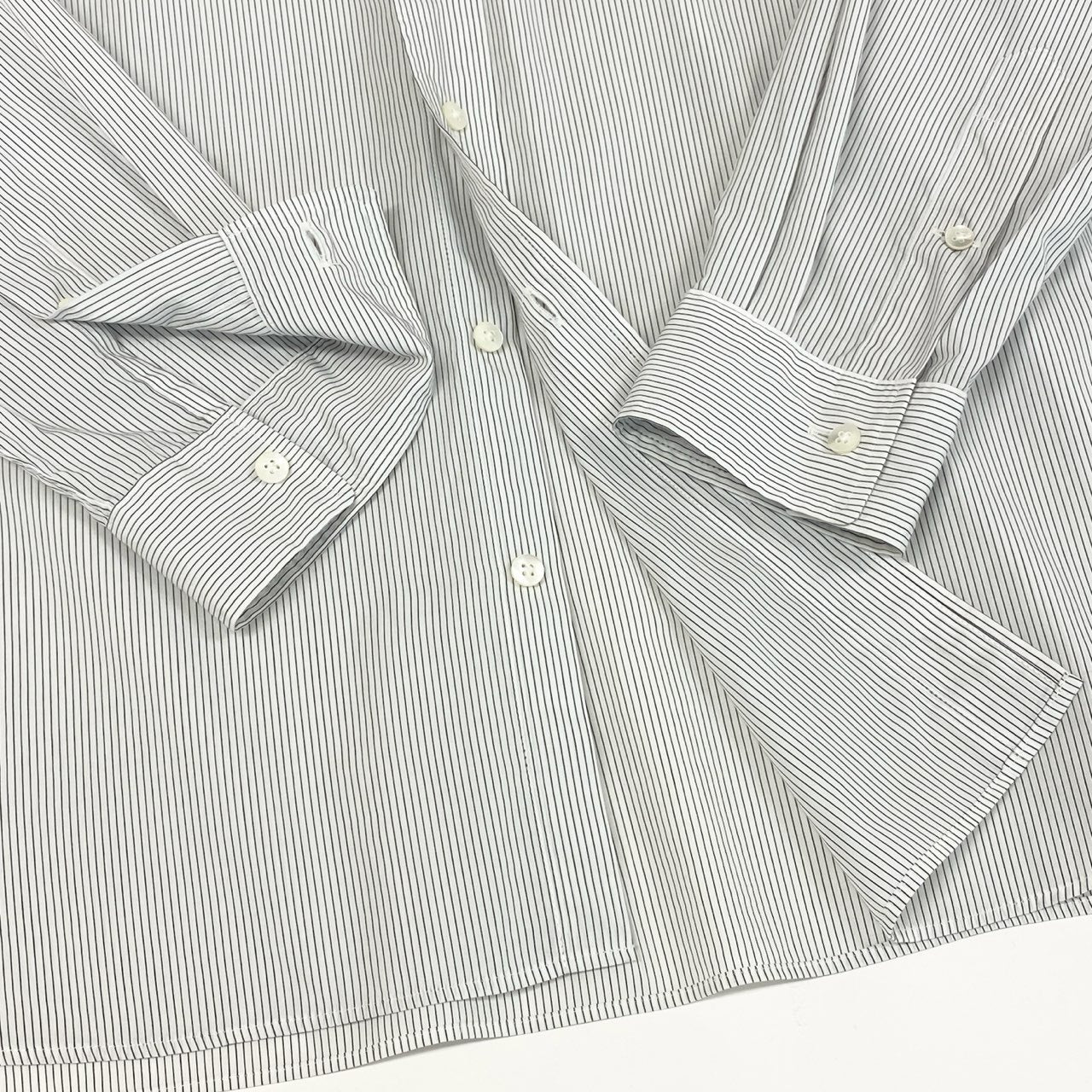 84e30 FACETASM ファセッタズム 23SS BIG SHIRT ビッグシャツ オーバーサイズ 長袖シャツ ロングスリーブ ストライプ トップス ロゴ刺繍 ABH-SH-M05 4 ホワイト コットン