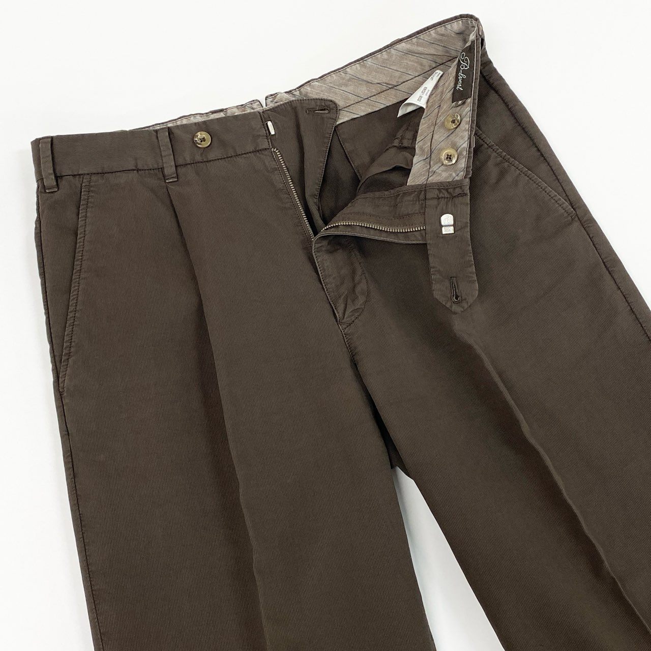 5c21 Belvest ベルベスト ボトムス コットンパンツ スラックスパンツ チノパンツ イタリア製 センタープレス PN206T 48 ブラウン コットン100%