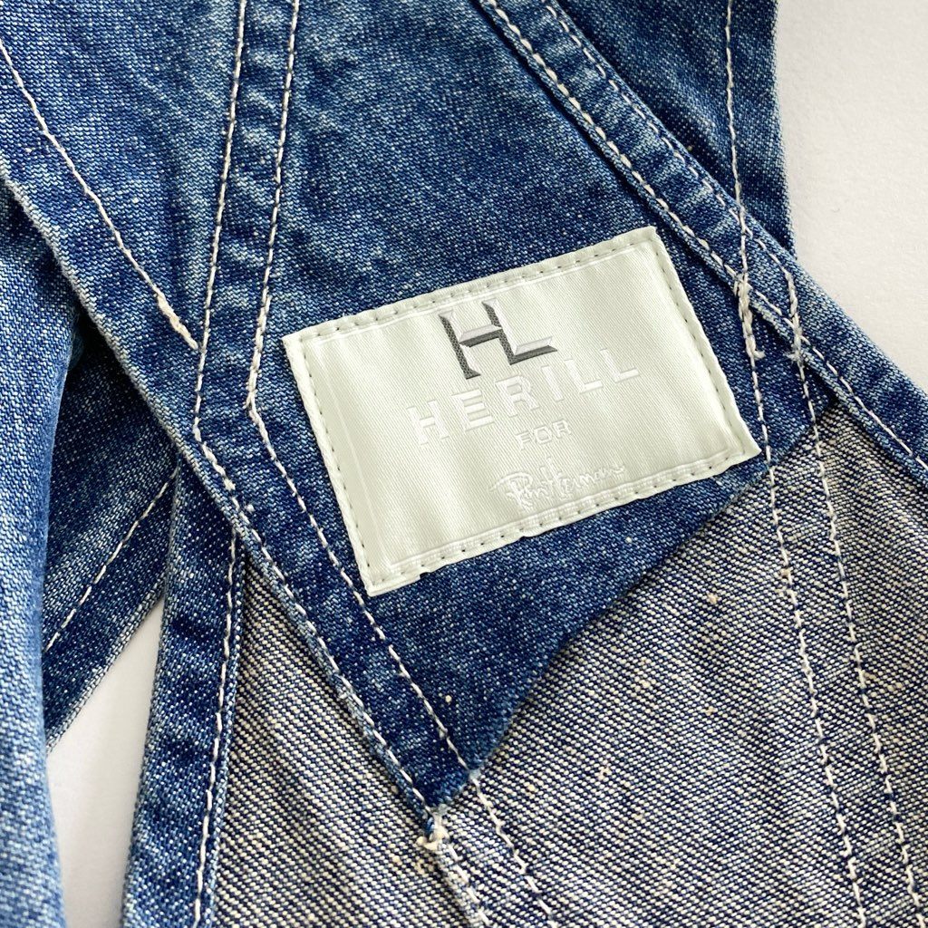 31d27 HERILL ヘリル × Ron Herman ロンハーマン デニムサロペット オーバーオール オールインワン 23-030-HL-8071-1 サイズ00 インディゴブルー コットン100% レディース