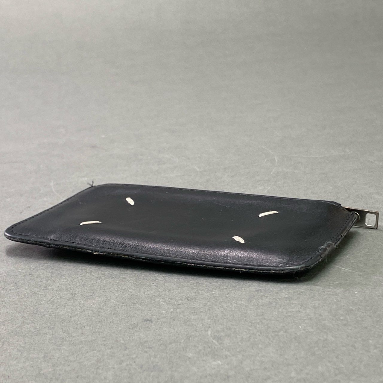 b7 Maison Margiela メゾンマルジェラ 4本ステッチ レザーコインカードケース S55UA0023 ブラック 小銭入れ 名刺入れ イタリア製 箱付き