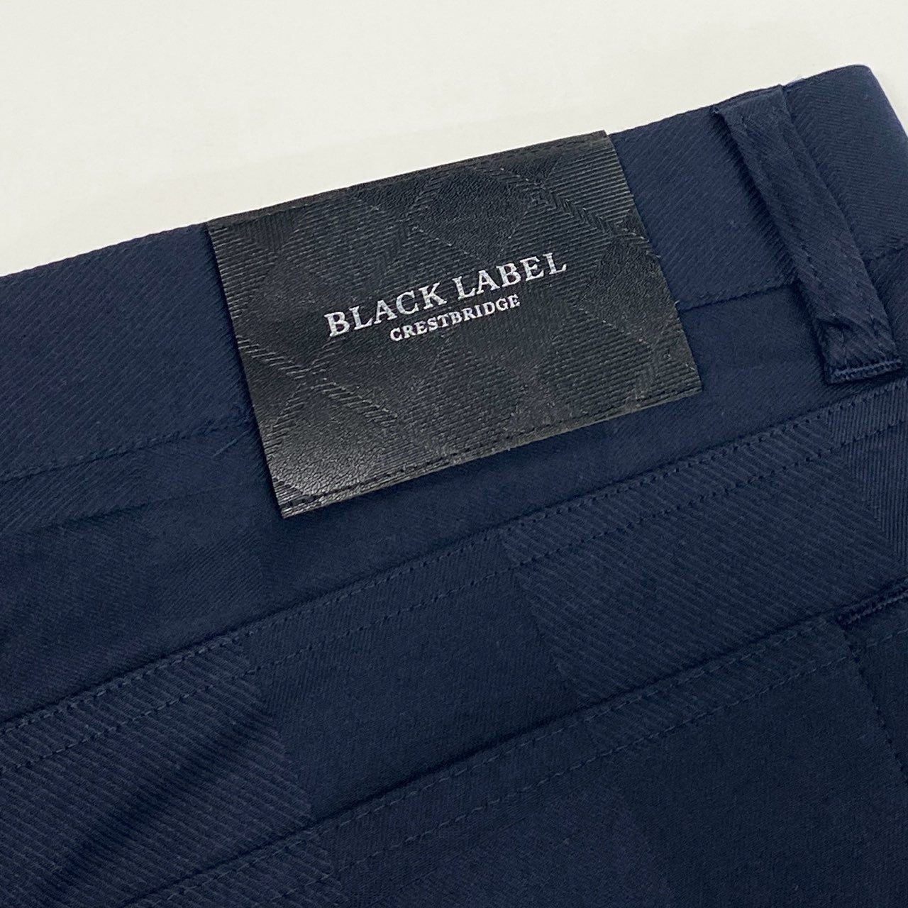 52d18 《新品タグ付き》 BLACKLABEL CRESTBRIDGE ブラックレーベルクレストブリッジ チェックパンツ 5ポケットパンツ ストレートパンツ サイズL ネイビー メンズ
