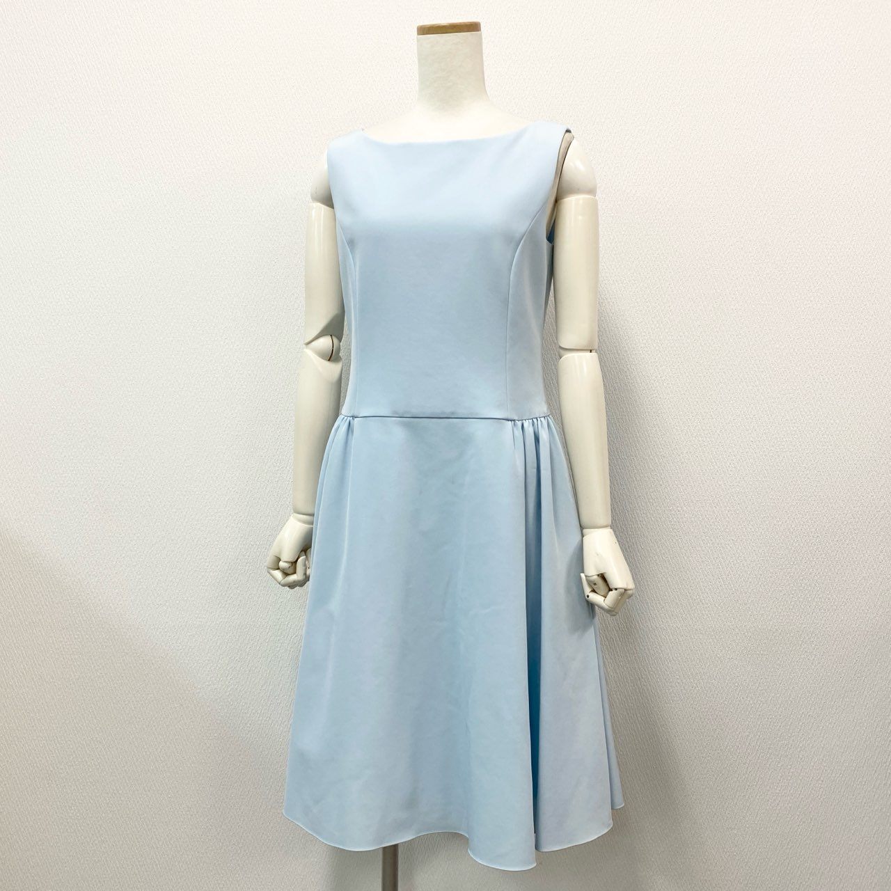 69k20 定価¥70,400 FOXEY NEW YORK フォクシー ニューヨーク Dress Timeless タイムレス ギャザーワンピース ドレス 40576 40 ベビーブルー ノースリーブ 日本製