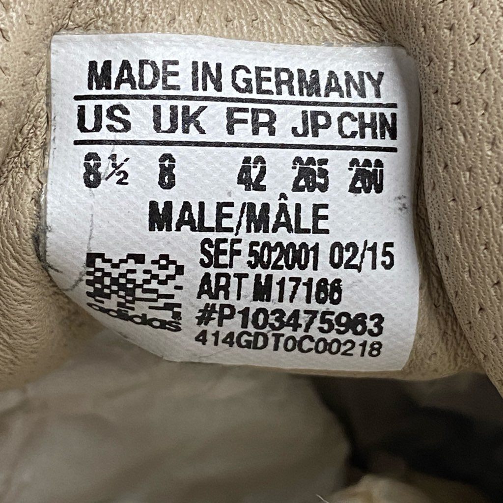 3f6 adidas アディダス ドイツ製 STANSMITH スタンスミス MADE IN GERMANY スニーカー M17166 26.5cm ブラック 鹿革