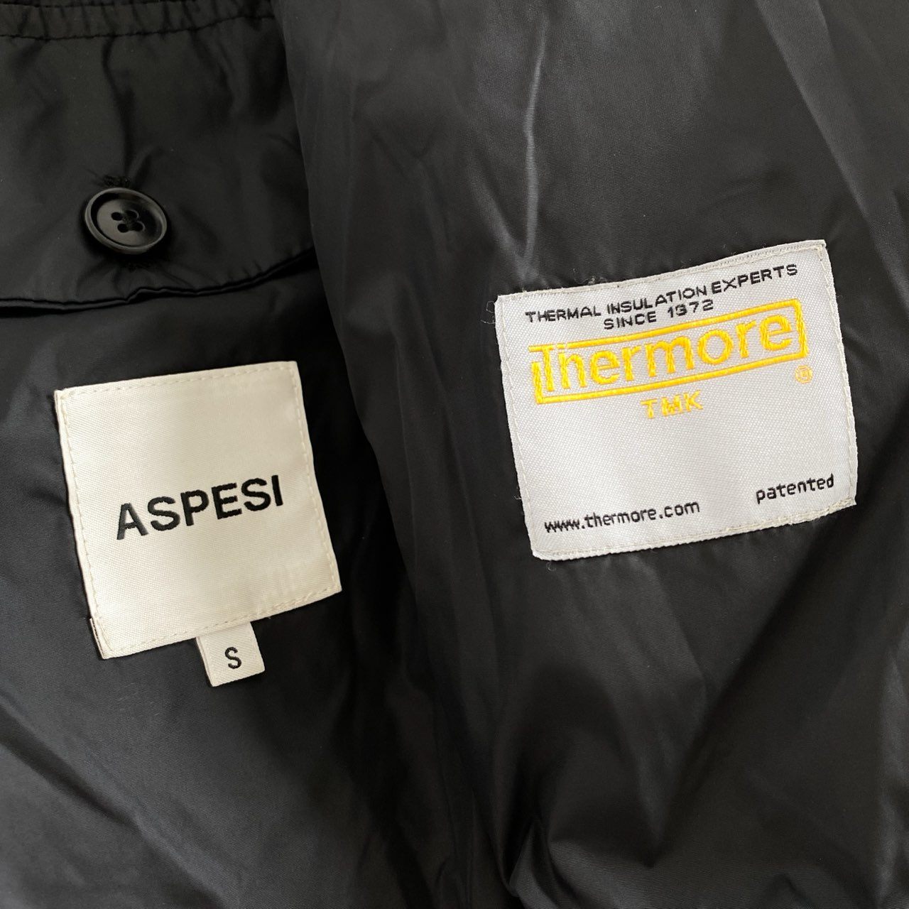 59g26 ASPESI アスペジ キルティング 2Bテーラードジャケット ストレッチ メランジ ウール パテッド イタリア製 S ブラウン グレー系 ウール
