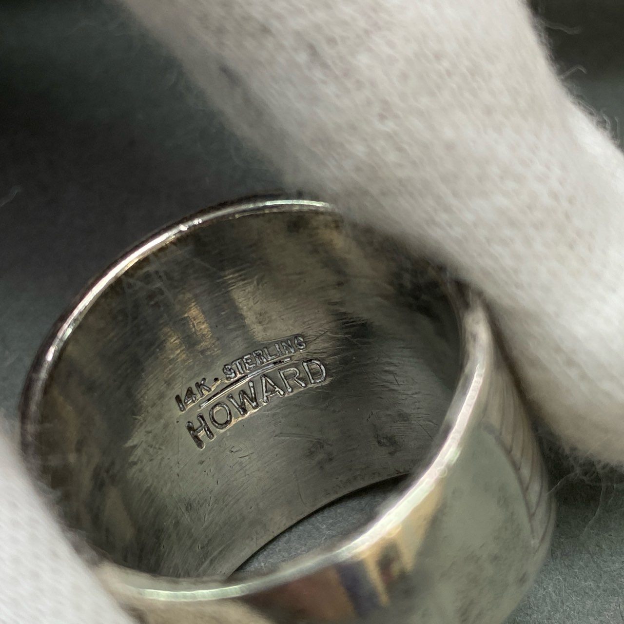 c21 Howard Nelson ハワードネルソン インディアンジュエリー ナバホ族 リング サイズ24号 14K シルバー メンズ ファッション小物
