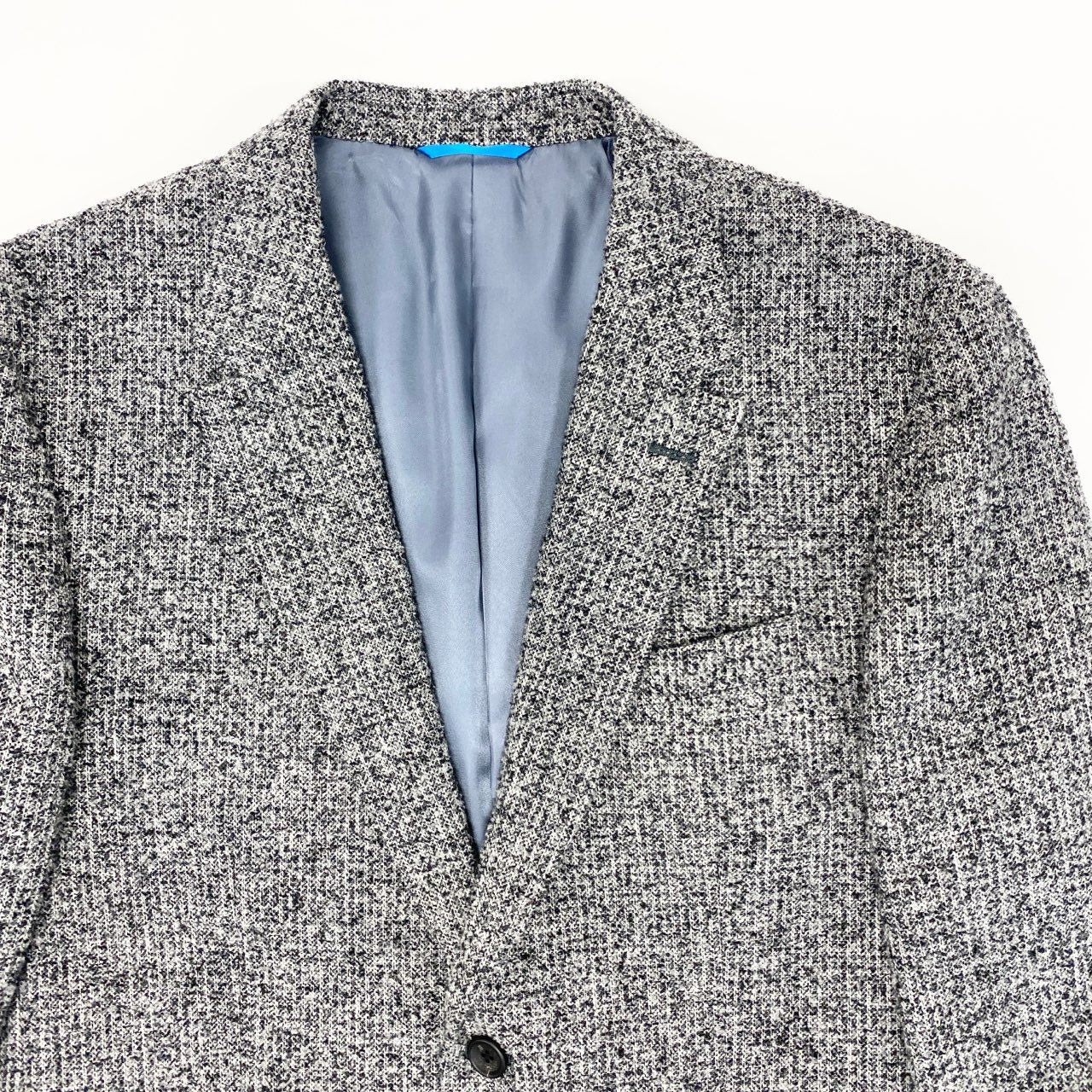 63j9 LANVIN ランバン テーラードジャケット ツイードジャケット フォーマル 50Xサイズ グレー系 メンズu02t