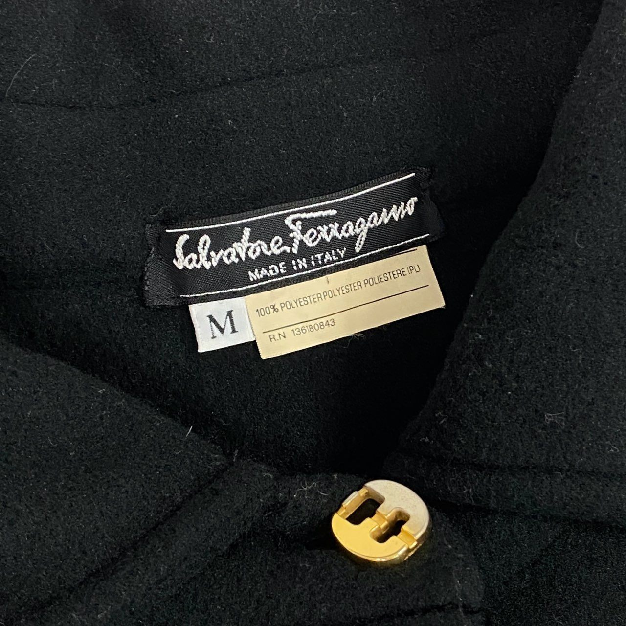 4a4 Vintage Ferragamo ヴィンテージ フェラガモ Fleece フリース素材 Overcoat オーバーコート アウター Size M レディース 女性用k02i