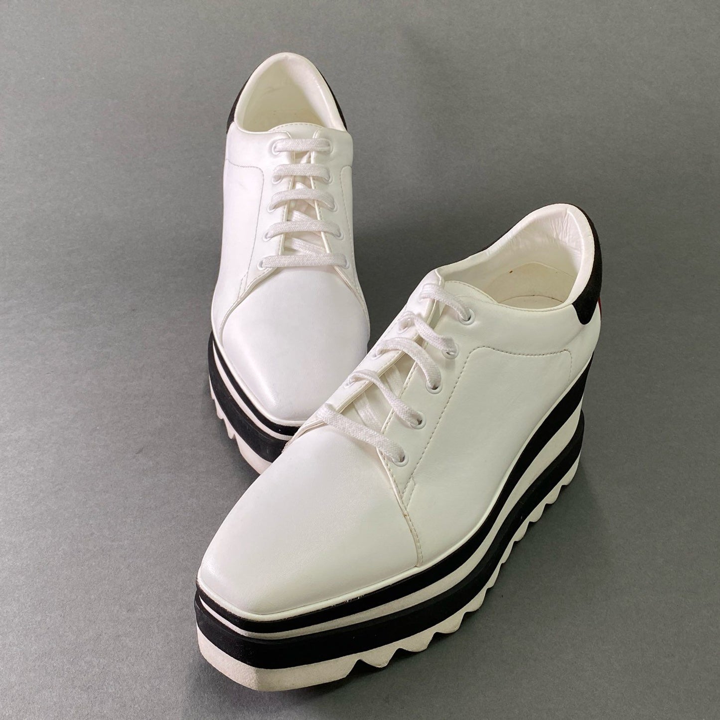 3e7 STELLA McCARTNEY ステラマッカートニー SNEAK ELYSE スニークエリス シャークソール 厚底 スニーカー 35 1/2 ホワイト レザー