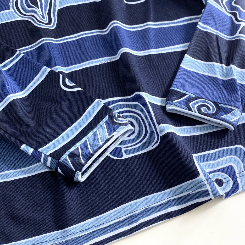 59e20 LEONARD SPORT レオナールスポーツ 長袖Tシャツ ロングスリーブカットソー トップス サイズM ブルー コットン100% レディース 日本製 春夏