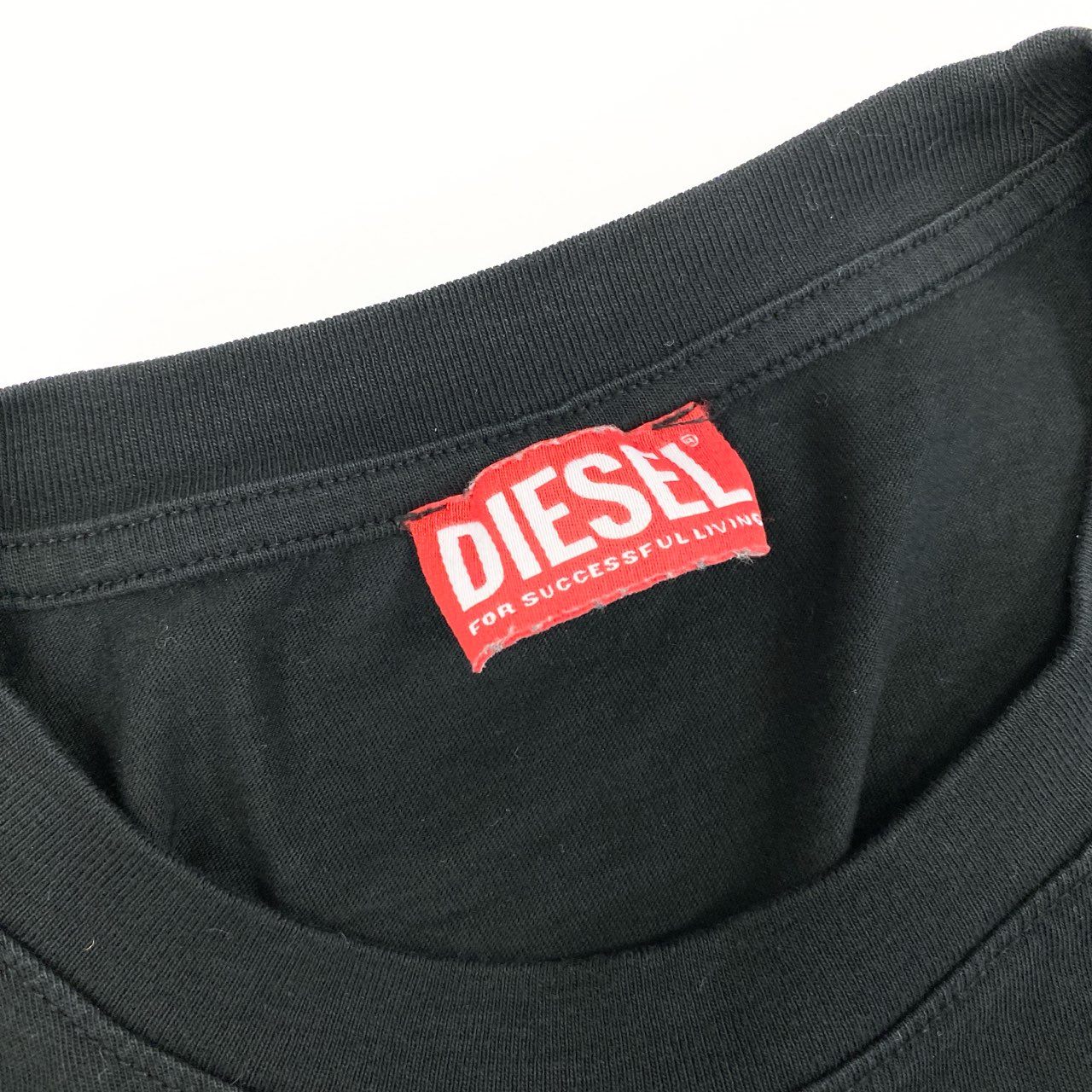 57h28 DIESEL ディーゼル T-DIEGOR-DIV ロゴ刺繍 Tシャツ 半袖カットソー トップス Lサイズ 185 ブラック コットン メンズo07t