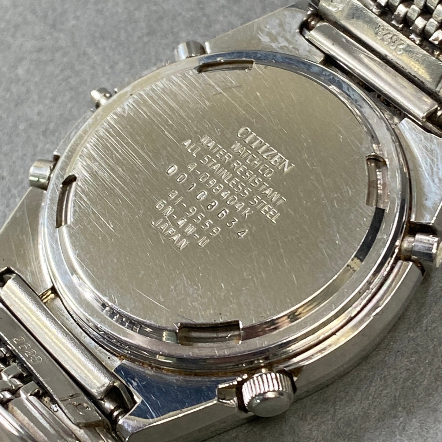 h1 CITIZEN シチズン DEGI-ANA デジアナ メンズ腕時計 41-9559 シルバー ウォッチ 動作確認済みk02i
