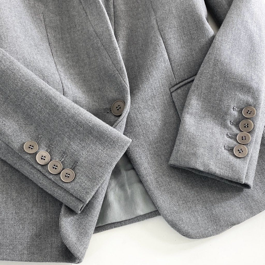 37g6 《美品》 STELLA McCARTNEY ステラマッカートニー テーラードジャケット ブレザー ビジネス フォーマル 34 グレー ウール