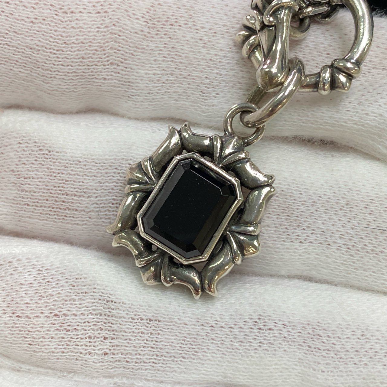 c26 Bizarre ビザール オニキス × シルバー マンテルネックレス 925 30.7g SILVER アクセサリー ジュエリー