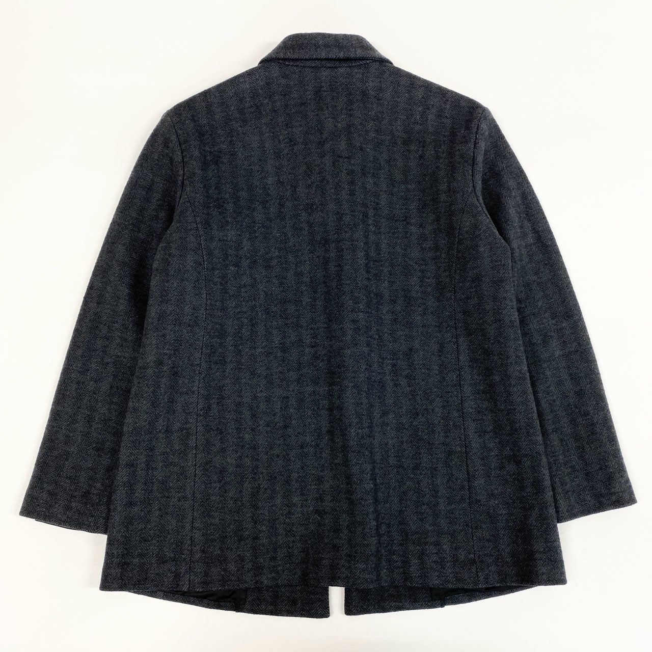 45j15 《美品》Plantation プランテーション ウールジャケット カバーオール ヘリンボーン アウター Mサイズ ネイビー メンズu02t