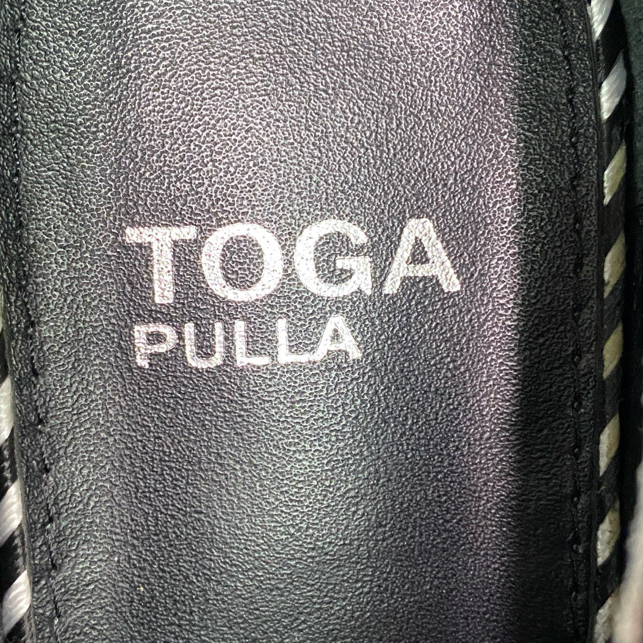 3c18 TOGA PULLA トーガ プルラ スタッズ レースアップシューズ メタル装飾 オックスフォード 36 ブラック レザー