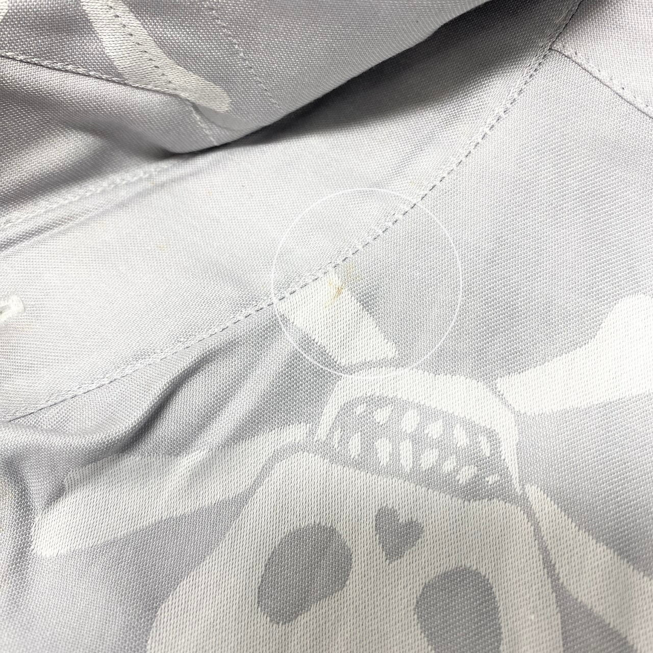 22e7 VivienneWestWood MAN ヴィヴィアンウエストウッドマン ロゴ刺繡 総柄シャツ ドクロ ロングスリーブシャツ サイズ50 ライトグレー コットン100% メンズ 紳士服u02t