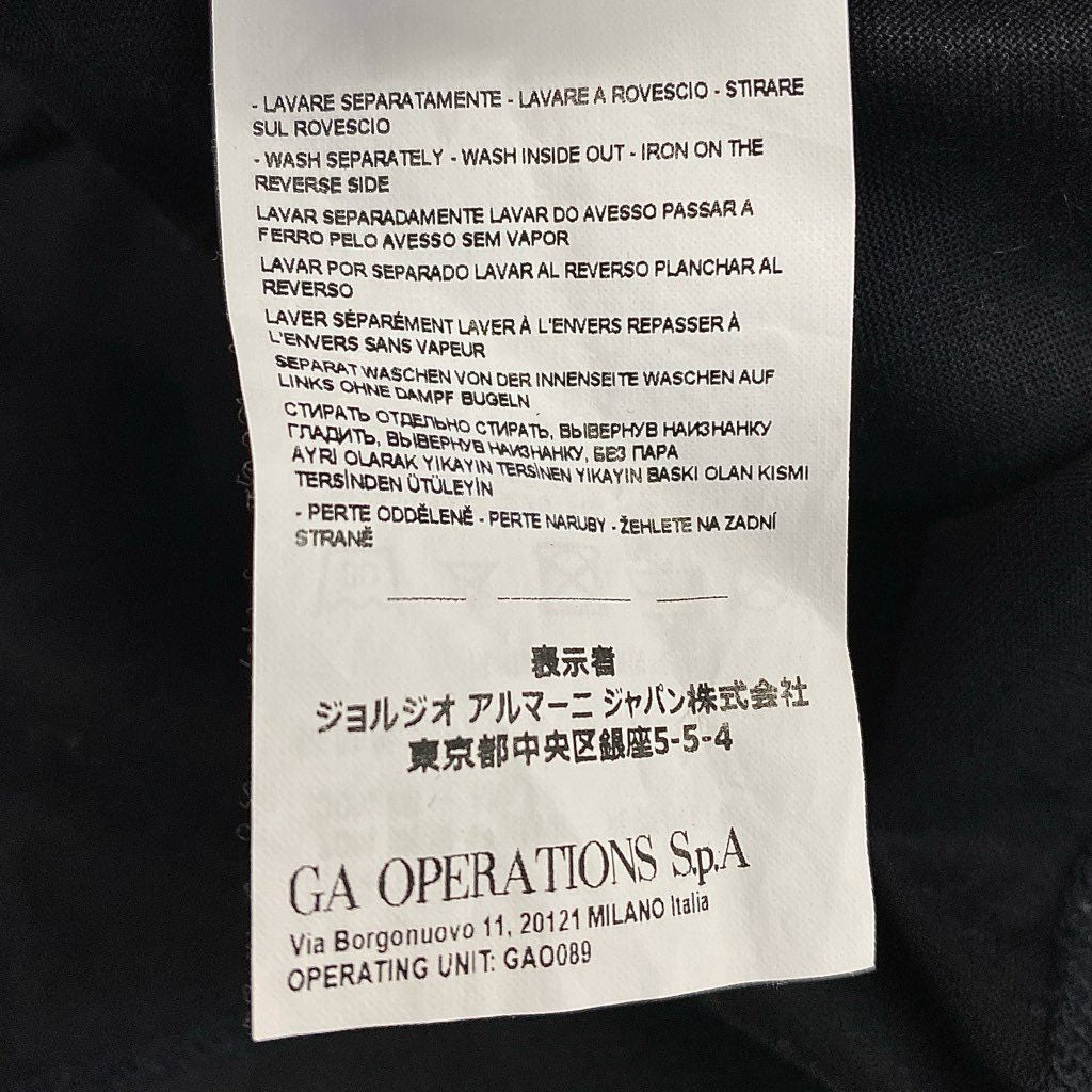 4f7 EMPORIO ARMANI エンポリオアルマーニ 半袖Tシャツ カットソー Tシャツ イーグル ロゴ刺繍 ストレッチ素材 サイズM ダークネイビー メンズ 紳士服