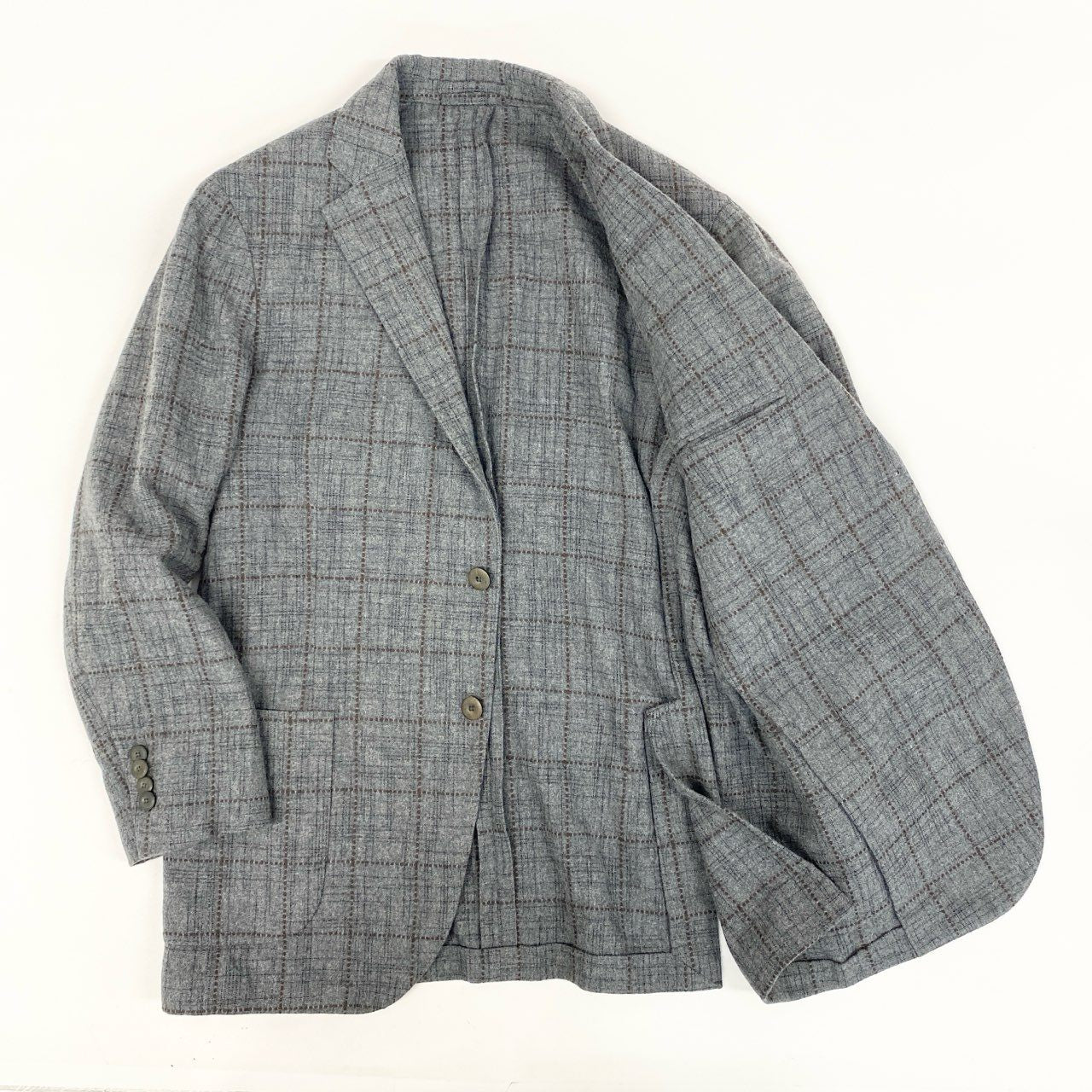 5i12 LARDINI ラルディーニ テーラードジャケット ブレザー IC528AE サイズ52 グレー チェック メンズ イタリア製u02t