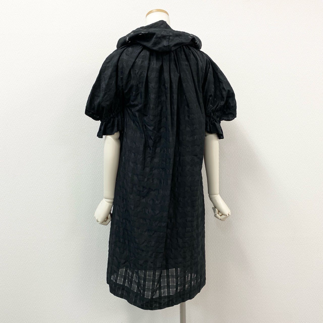 82f24 Vivienne Westwood RED LABEL ヴィヴィアンウエストウッド レッドレーベル シャツワンピース 半袖ワンピース チェック柄 ロングワンピース サイズ2 ブラック レディース 女性用