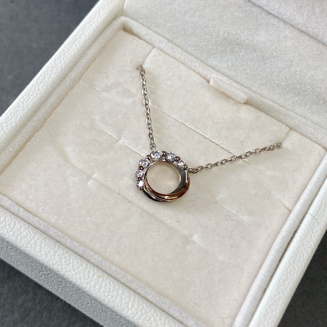 g29 4°C ヨンドシー 5 Stone Ring Necklace ラインストーン リングネックレス シルバー アクセサリー ジュエリー