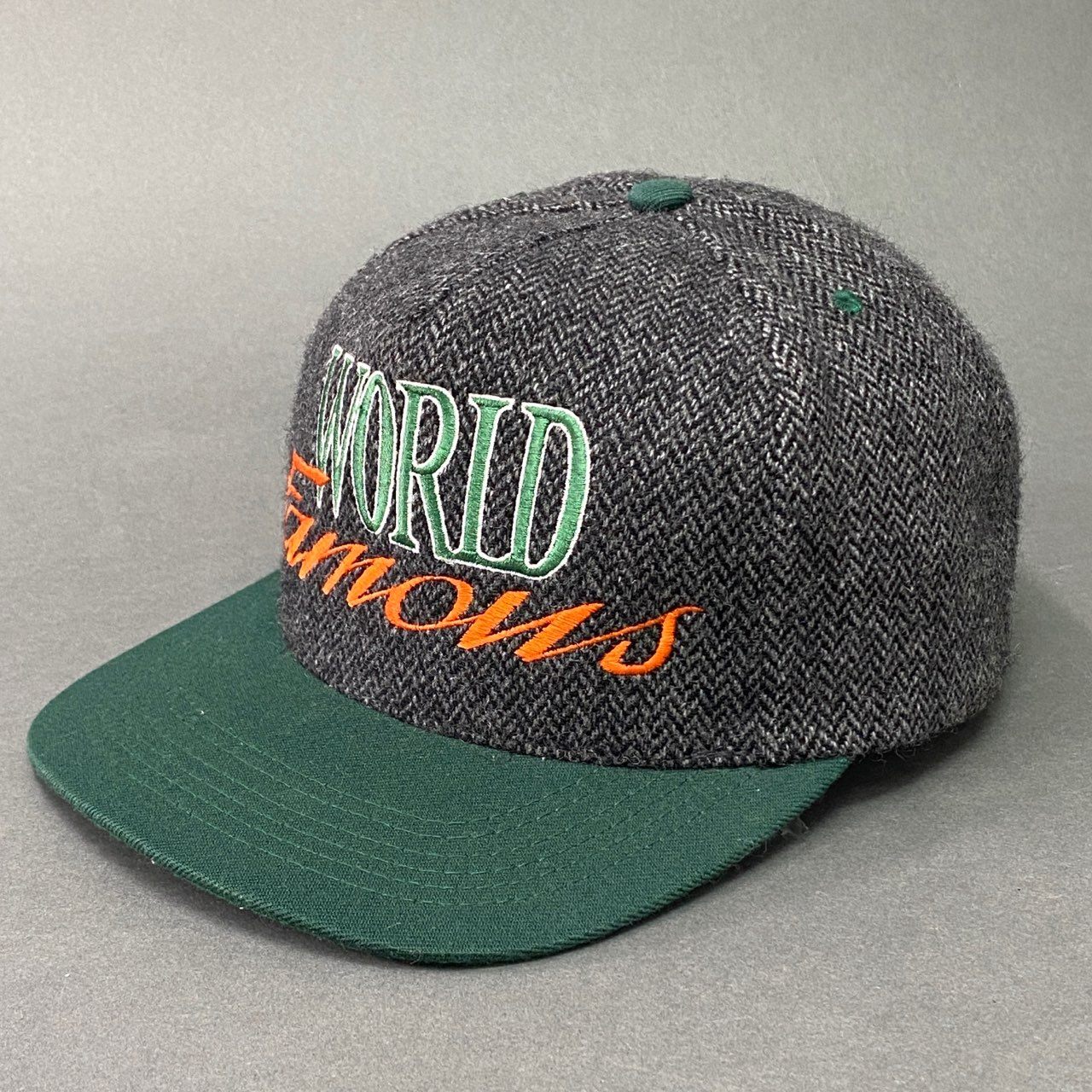l20 1 Supreme シュプリーム 初期 World Famous 5Panel Cap パネルキャップ グリーン Vintage ビンテージ ヘリンボーン NY スナップバック