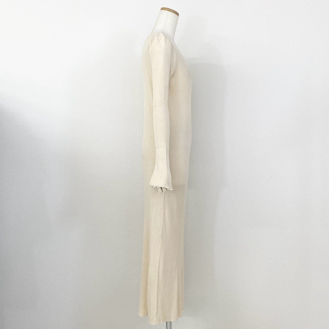 60i11 《タグ付》定価¥21,780 R JUBILEE アールジュビリー Sheer Rib Dress シアーリブドレス F アイボリー ワンピース 日本製