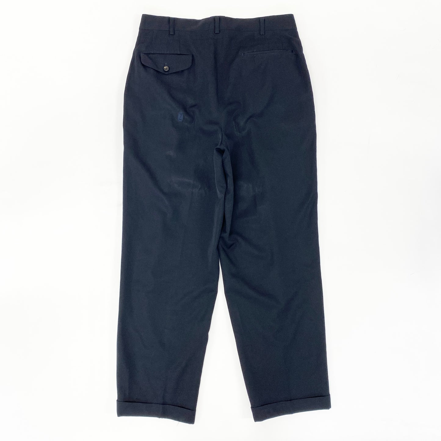 21i29 COMME des GARCONS HOMME コムデギャルソン オム タック スラックス ウール パンツ ボトムス AD1993 日本製 12039M Mサイズ ネイビー メンズo07t