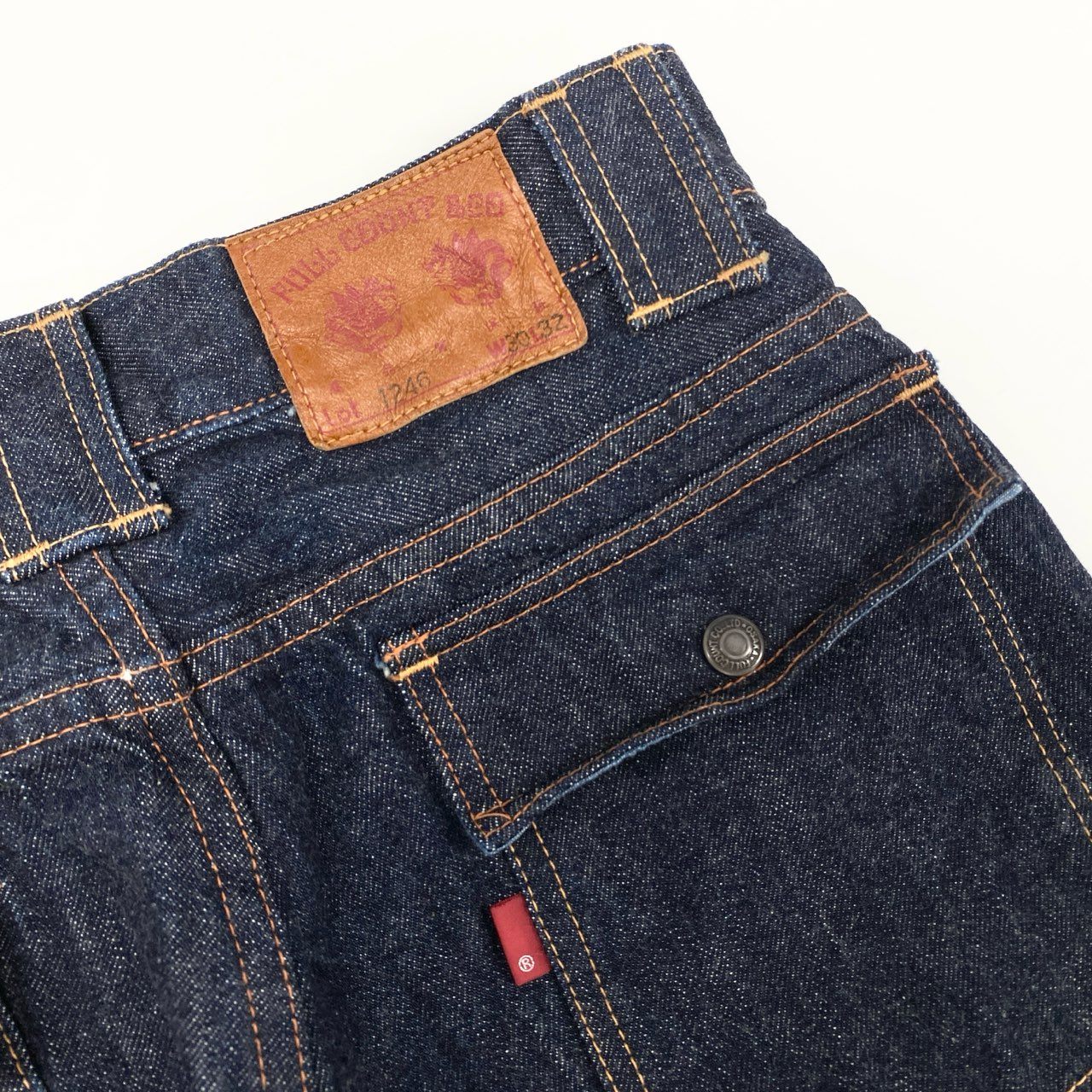 44h26 《美品》 FULL COUNT フルカウント Bush Pants Non Wash ブッシュパンツ ボトムス ジーンズ デニム 1246 30 34 Mサイズ インディゴブルー コットン メンズo07t