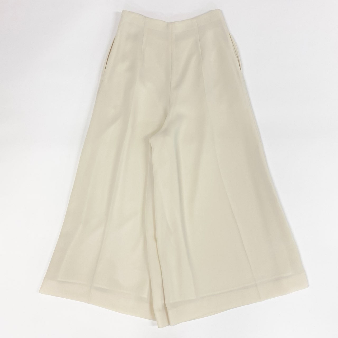 31f14 FOXEY NEW YORK フォクシーニューヨーク GENEVA PANTS ワイドパンツ スラックス ボトムス 43000 サイズ40 ホワイト系 レディース 日本製