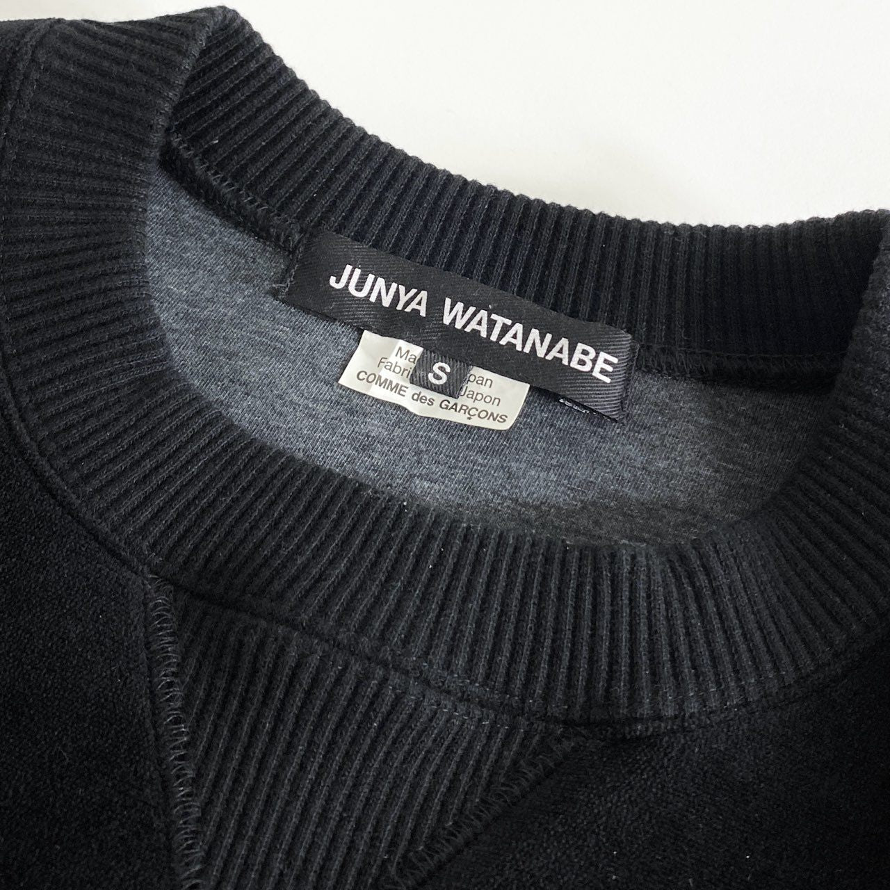 54e14 JUNYA WATANABE COMME des GARCONS ジュンヤワタナベ コムデギャルソン ベロア生地 スウェット トレーナー AD2022 サイズS ブラック 秋冬