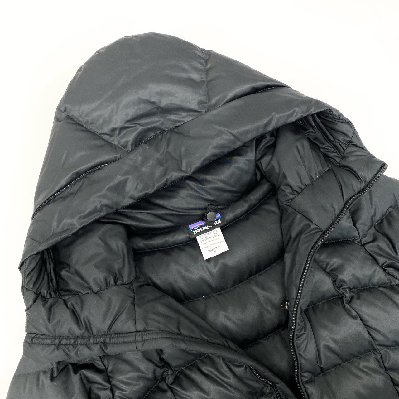 47h26 Patagonia パタゴニア フーデッド ロングダウンコート STY28467FA14 Sサイズ ブラックレディースo07t