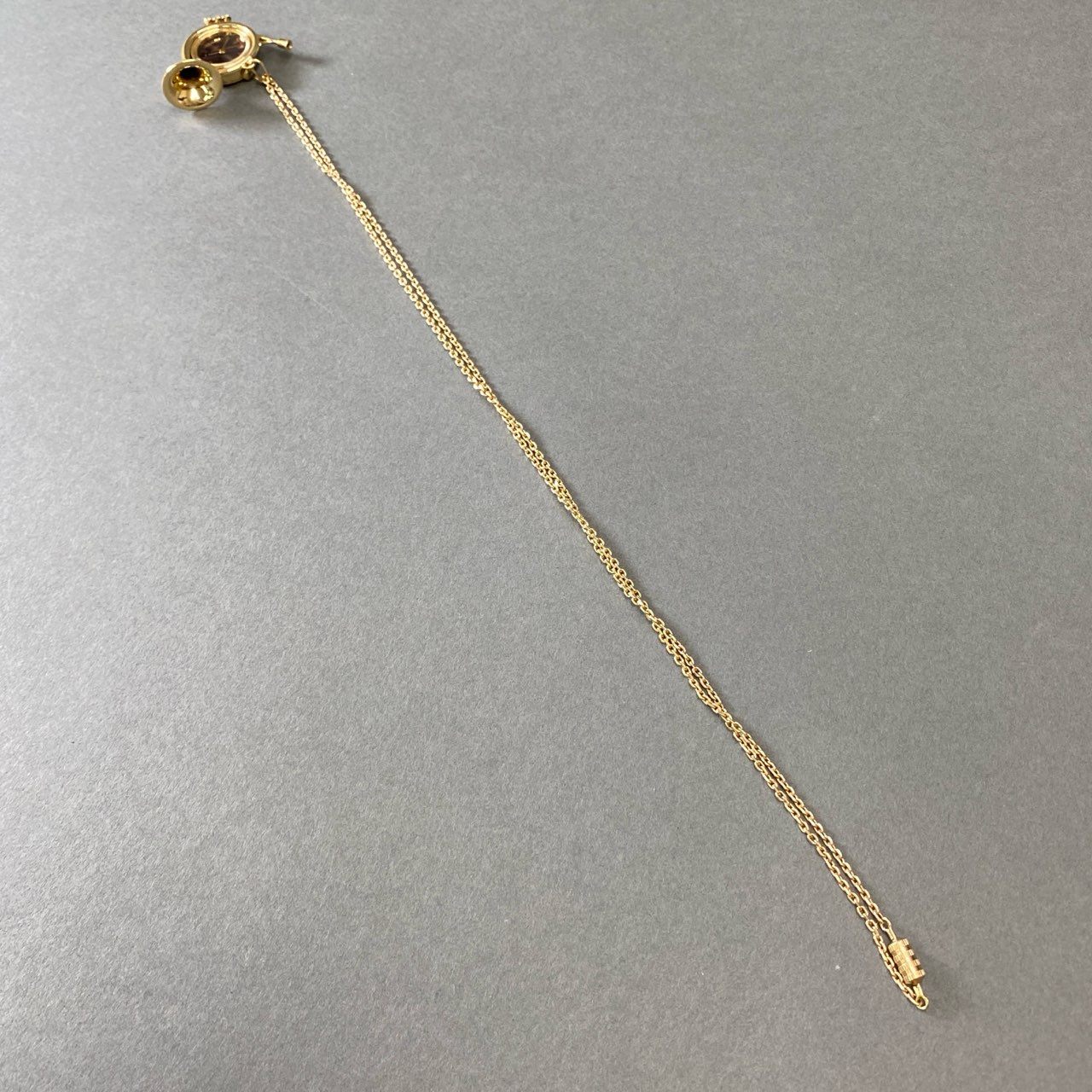 g8 ORIENT オリエント 手巻き ペンダントウォッチ 時計 ネックレス トランペット ホルンモチーフ ブラウン文字盤 ゴールド