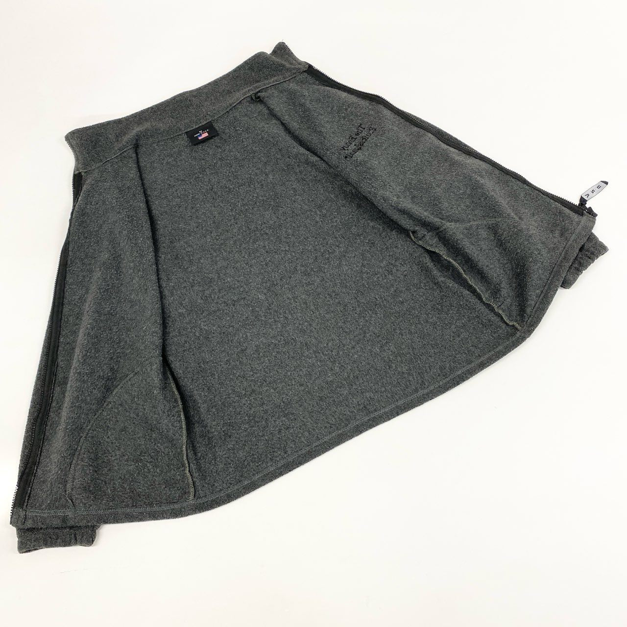 44h26 the ennoy professional ザエンノイプロフェッショナル ロゴ刺繍 フリースジャケット USA製 Mサイズ ダークグレー メンズo07t