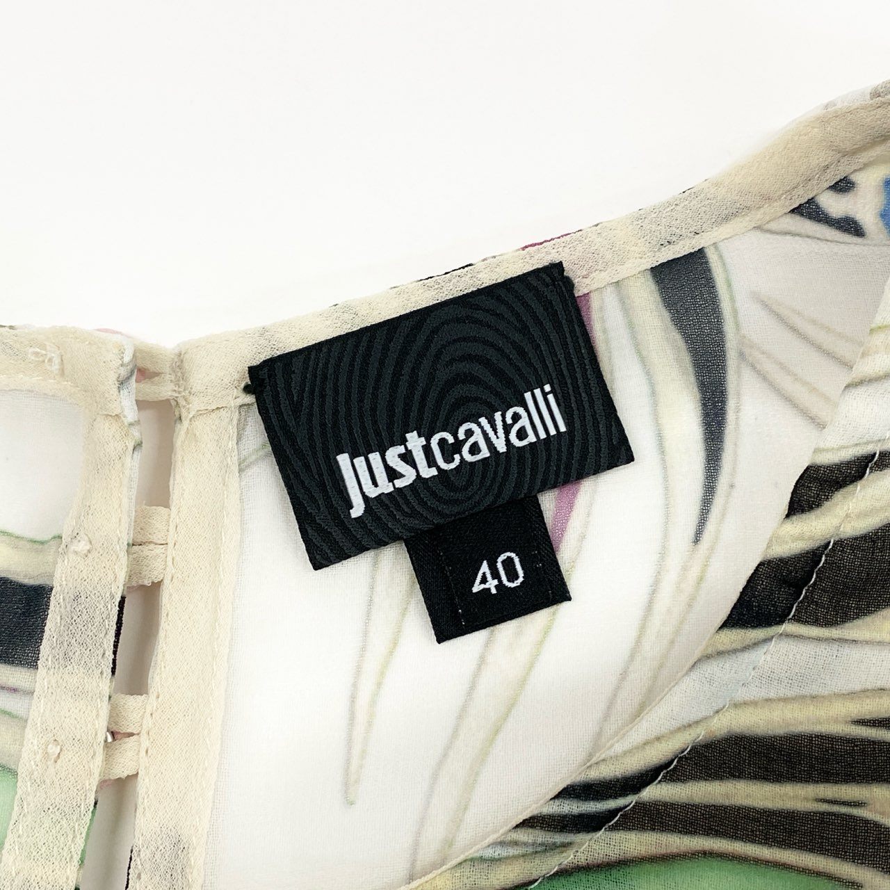 13f7 just cavalli ジャストカヴァリ シアーワンピース 長袖ワンピース 花柄 ボタニカル サイズ40 マルチカラー レディース レディース