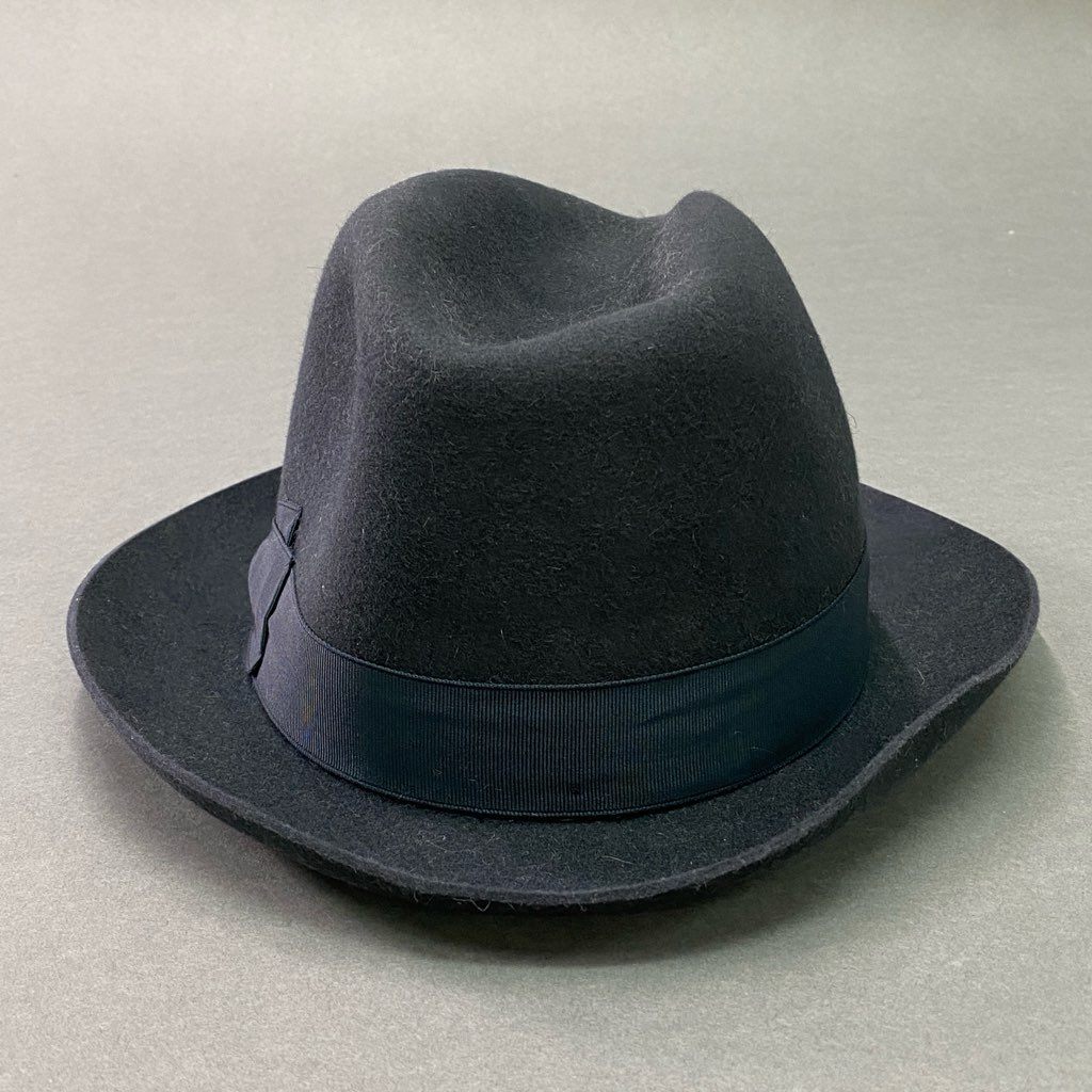 d8-2 Borsalino ボルサリーノ ラヴィットハット フェルト イタリア製 Qualita Superiore クオリタスペリオーレ 114561 57程度 ブラック 兎 100%
