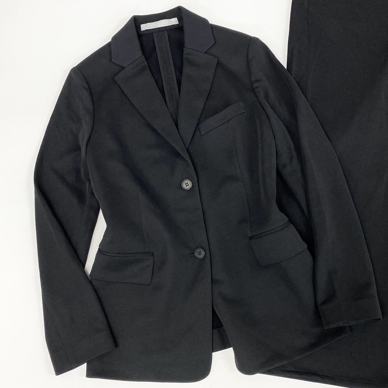42h22 Theory luxe セオリーリュクス ジャージー素材 カジュアルスーツ セットアップ ウエストゴム サイズ上32/下36 ブラック レディース 女性用k02i