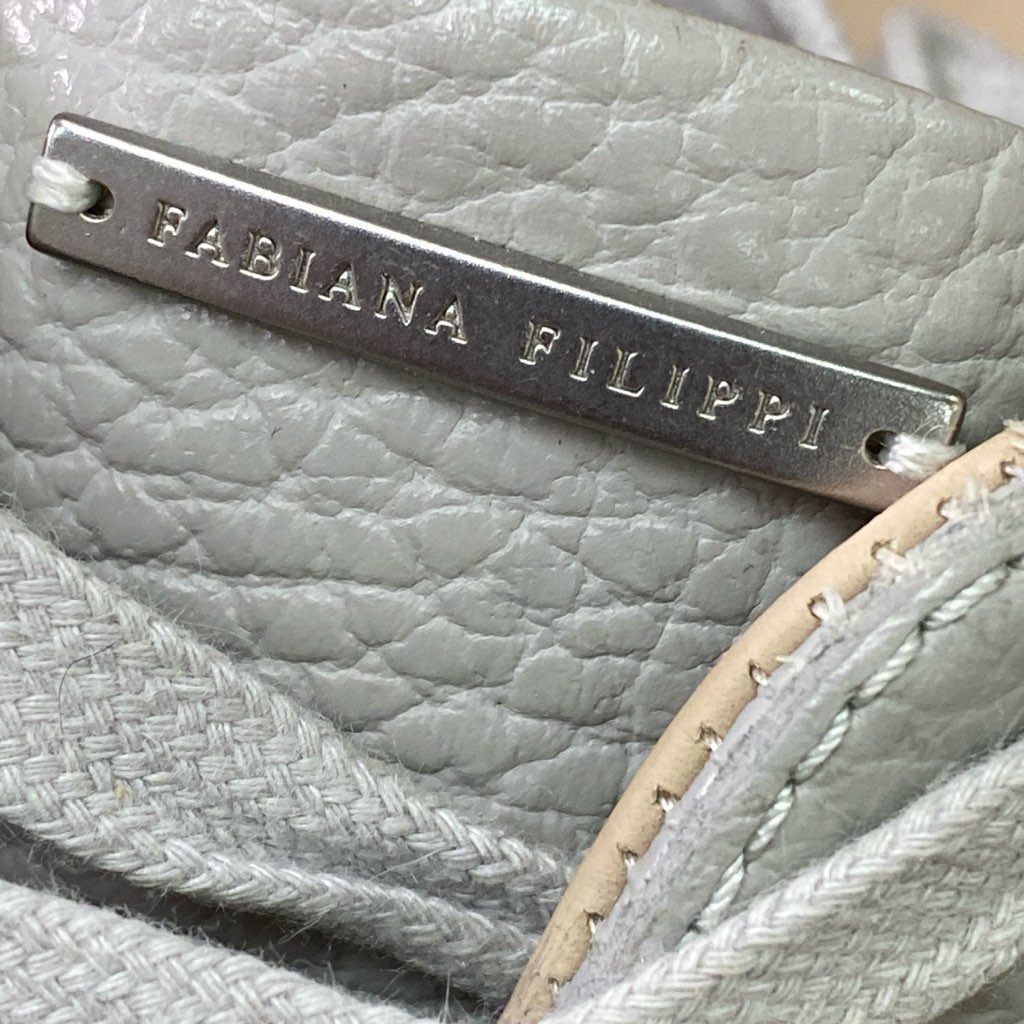 3d3 《美品》 FABIANA FILIPPI ファビアナフィリッピ メタルビーズ レザースニーカー 37 グレー Leather シューズ イタリア製