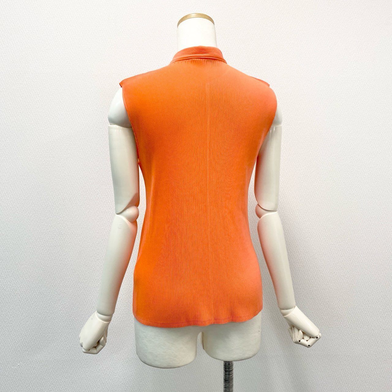 41h24 PLEATS PLEASE プリーツプリーズ イッセイミヤケ プリーツ加工 ノースリーブカットソー トップス PP03FK303 3 オレンジ ポリエステル レディースu02t