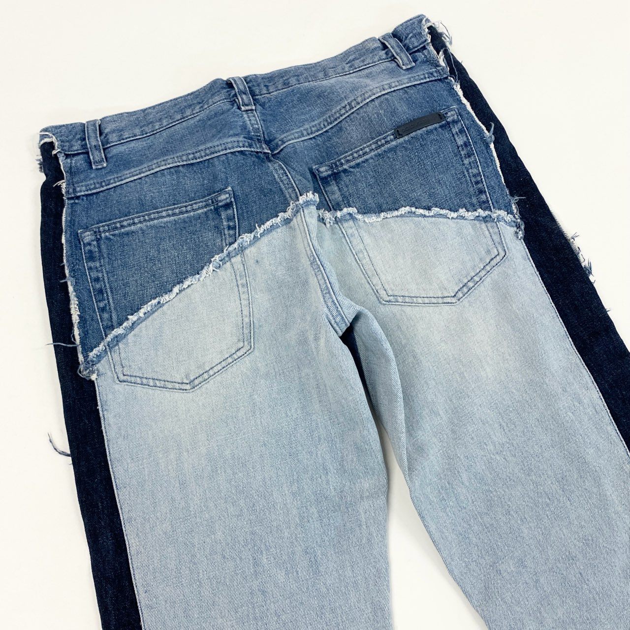 18k27 《美品》 DOLCE&GABBANA ドルチェアンドガッパーナ DENIM LOOSE ルーズフィットジーンズ カットオフ 切替デニムパンツ イタリア製 国内正規品 44 ブルー系 コットン100