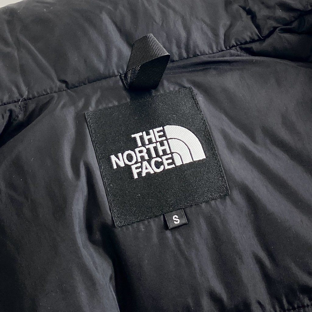 74g3 《美品》 THE NORTH FACE ノースフェイス NDW92234 ノベルティ ショートヌプシ ダウンジャケット サイズS ブラック×イエロー レオパード ナイロン100% レディース