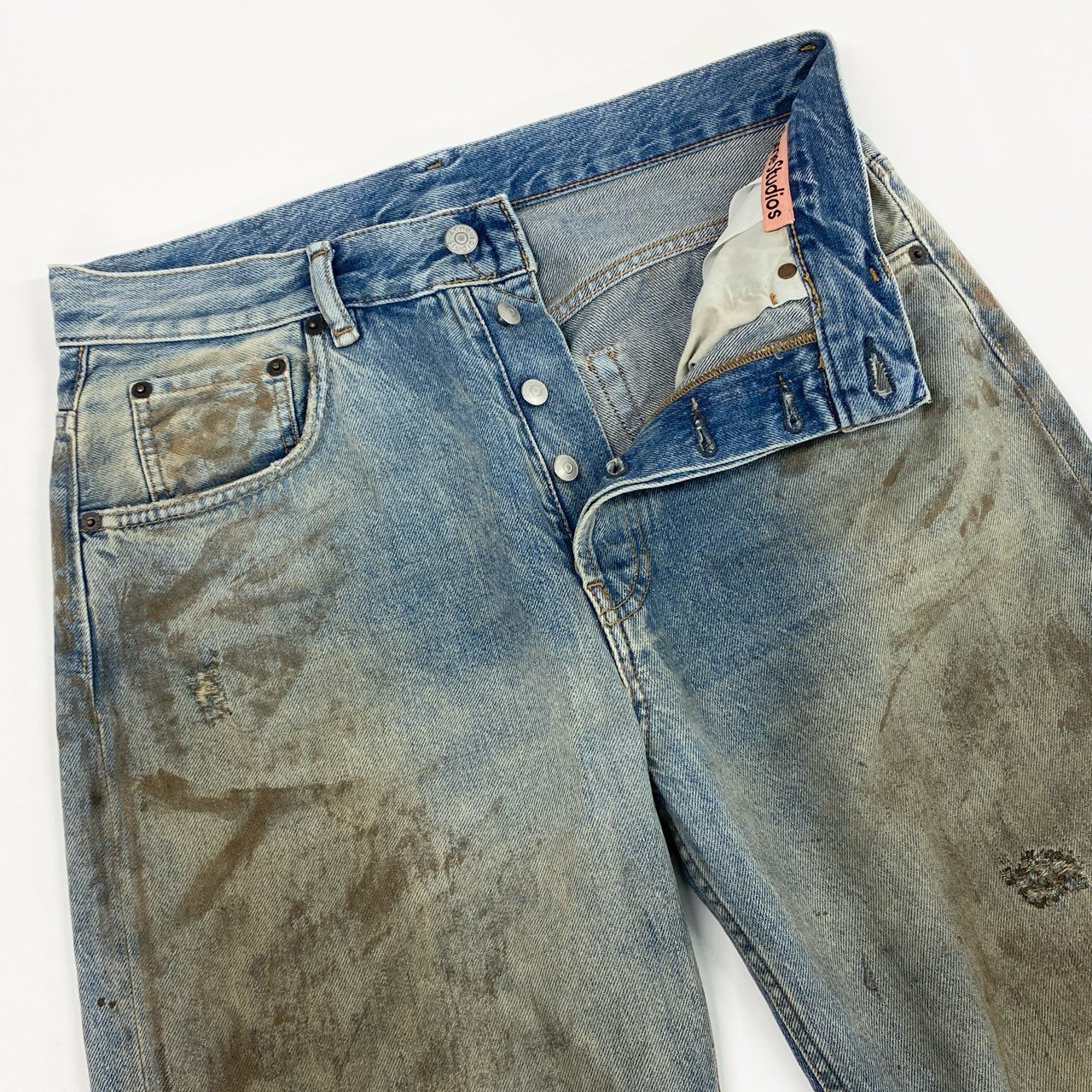 16k21 ACNE STUDIOS アクネストゥディオズ 2021M Penicillinダメージ加工 デニムパンツ ジーンズ ボトムス B00317 31 ブルー コットン