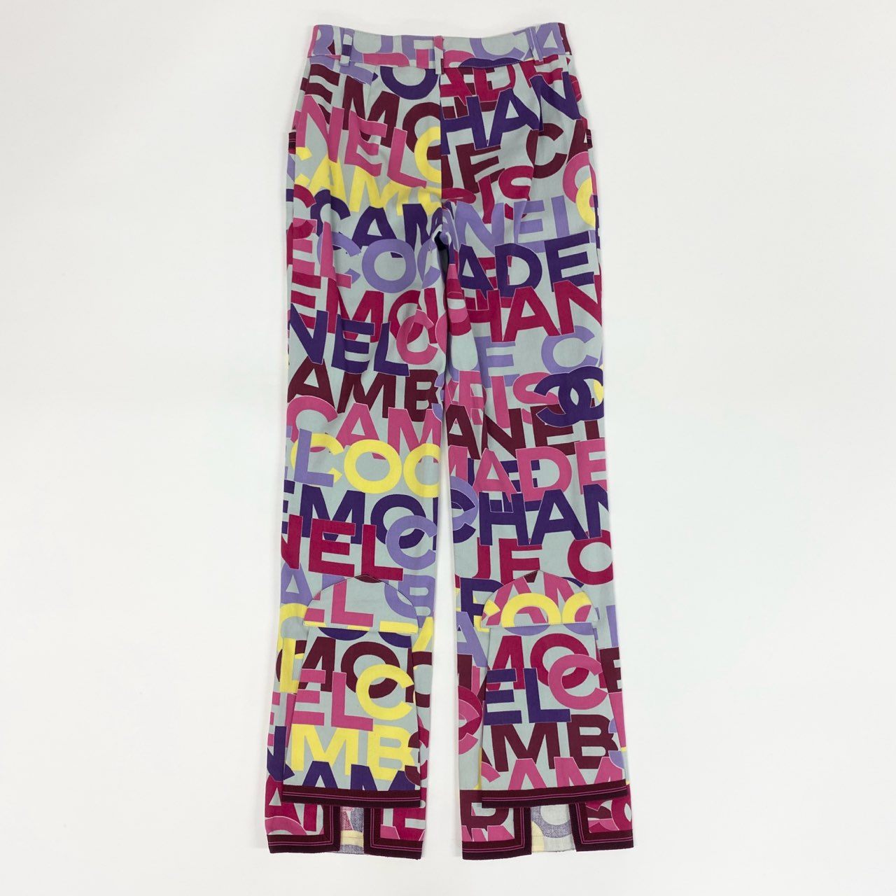 86f24 CHANEL シャネル 00A ココマーク ストレッチ フレアパンツ P16229 34 マルチカラー 伸縮性◎ Vintage ビンテージ Y2K