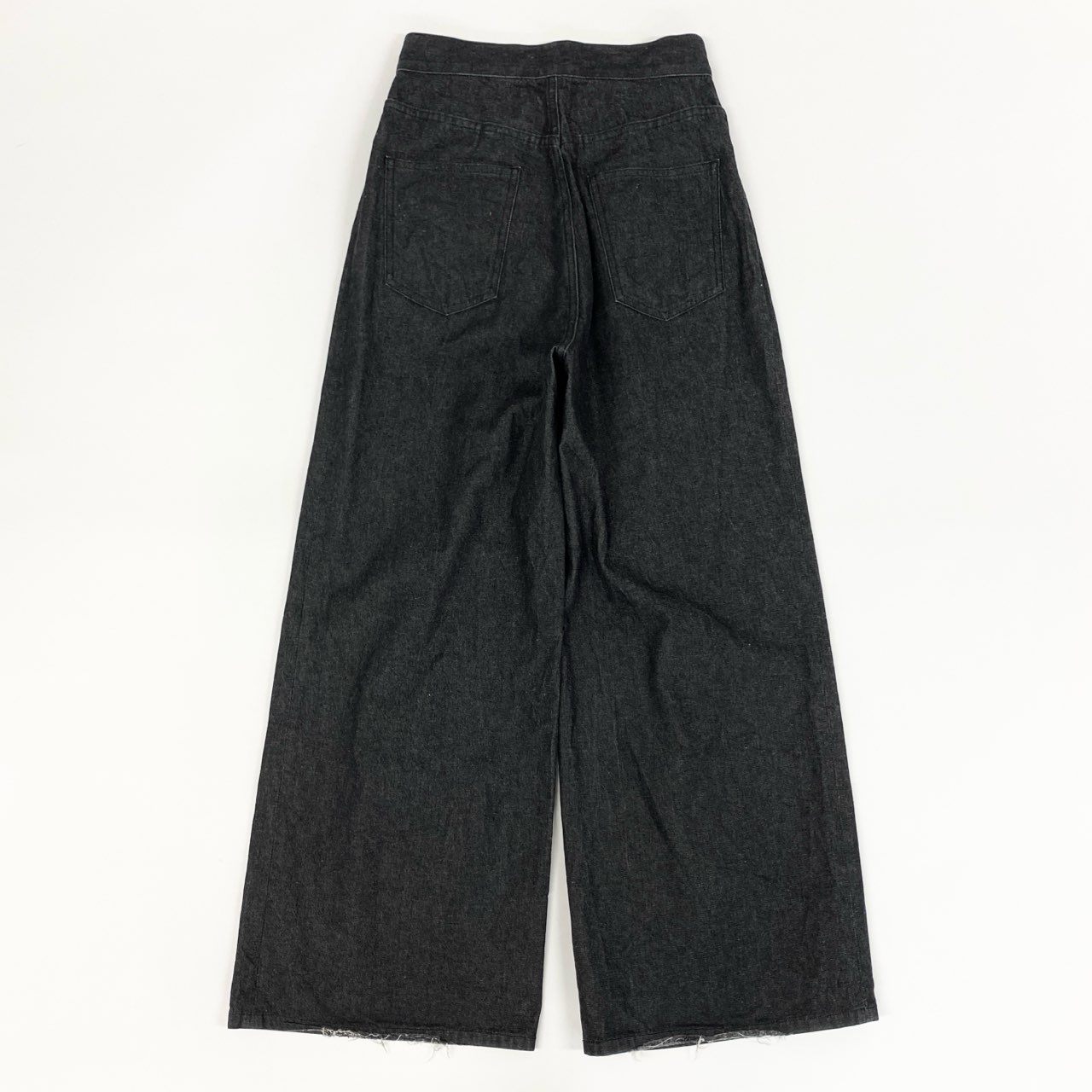 22f18 JOHN LAWRENCE SULLIVAN ジョンローレンスサリバン リキッドデニムパンツ ハイウエストパンツ ブラックデニム ジーパン 定番 JLSW-01-S サイズM グレー系 コットン100% レディース