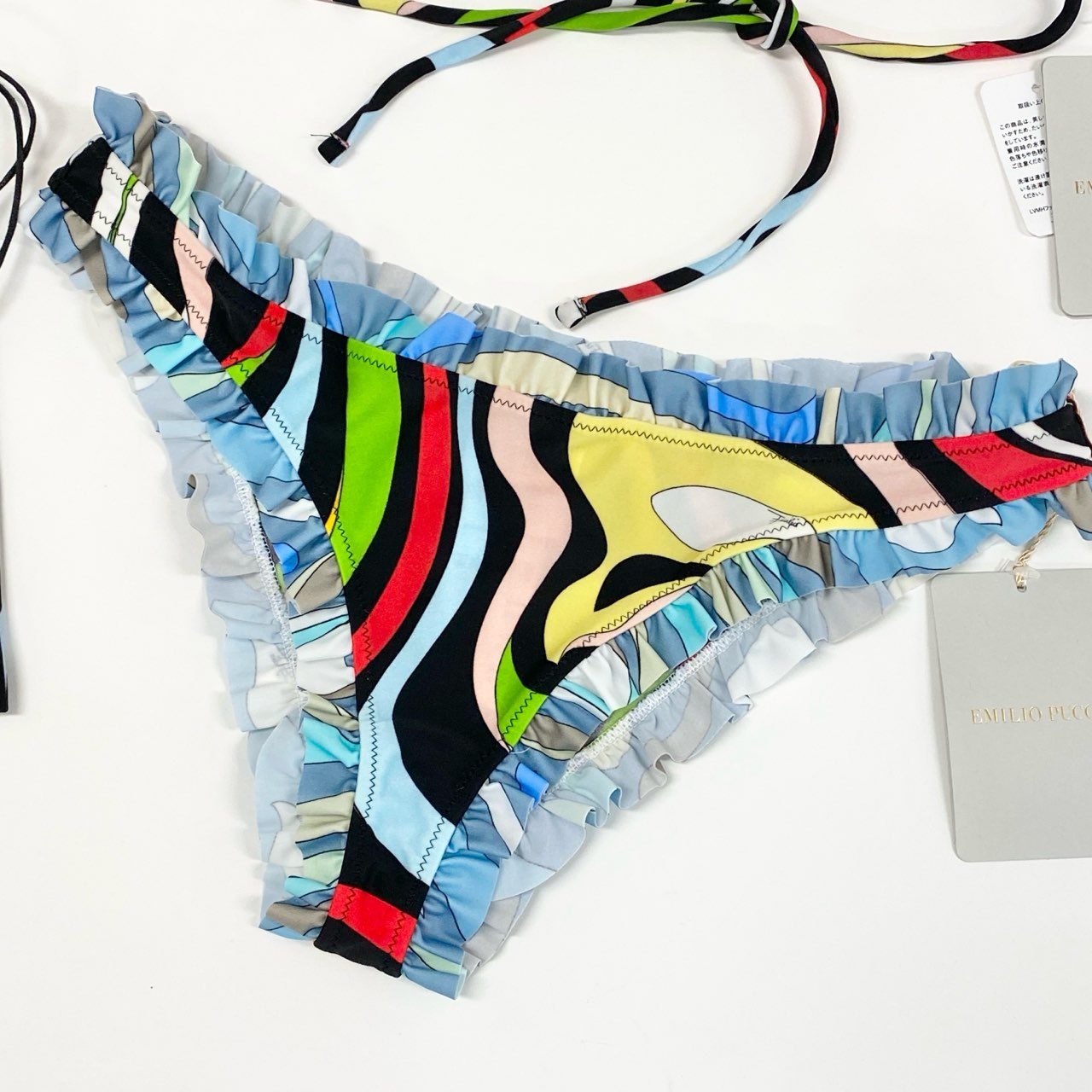 47c4 《新品》定価¥35,200 EMIRIO PUCCI エミリオプッチ BIKINI’S BRA スイムウェア ビキニ 水着 42 マルチカラー タグ付き