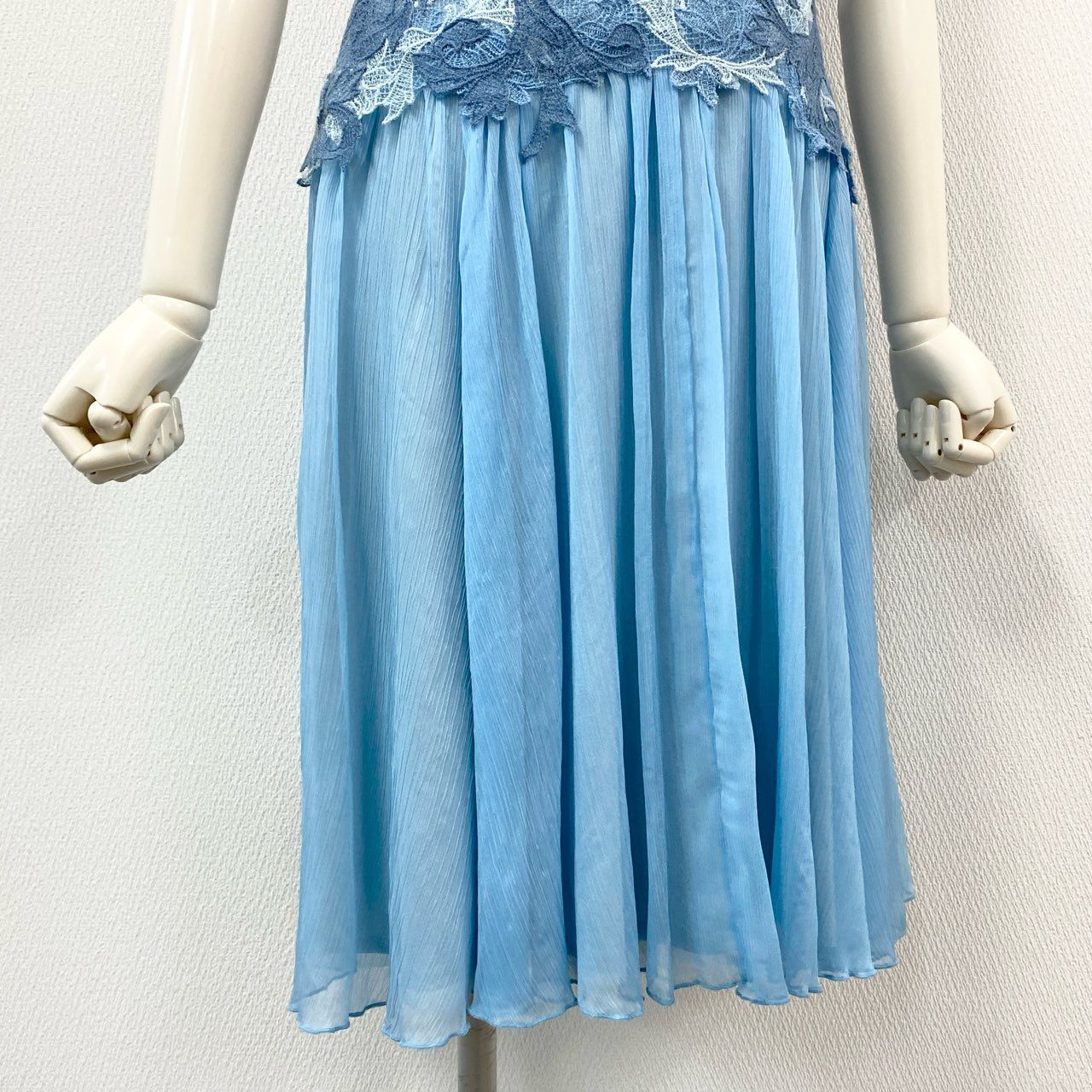 79g24 《未使用》定価¥113.300 TADASHI SHOJI タダシショージ Ines Dress レースドレスワンピース 2 ブルー パーティ 結婚式_