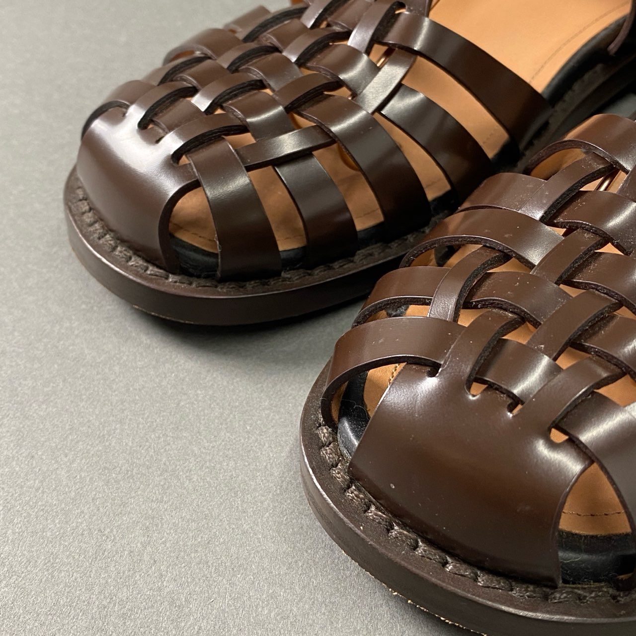 3f26 【美品】イタリア製 MARNI 2020モデル マルニ レザーサンダル グルカサンダル サイズ40 ブラウン メンズ 男性用 靴
